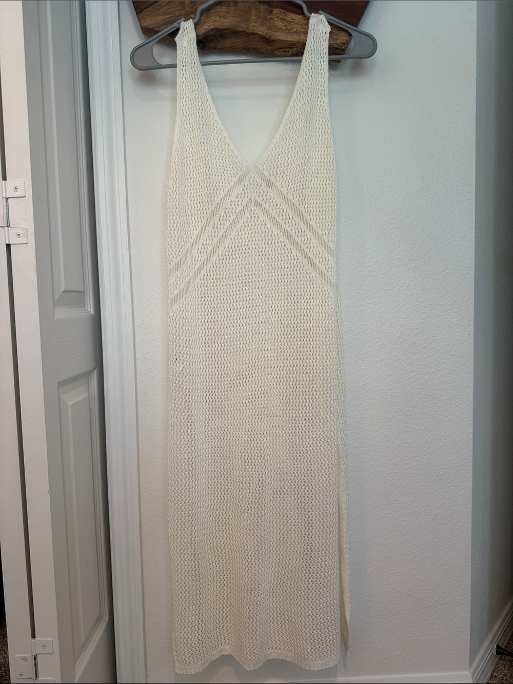 Cupshe Cream Crochet V-Neck Swim Coverup